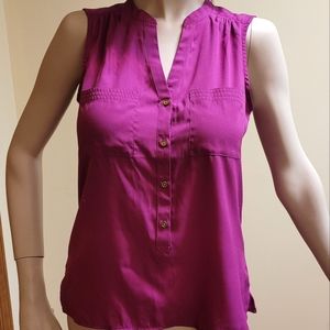 Banana Republic Pink Petite Sleeveless Blouse